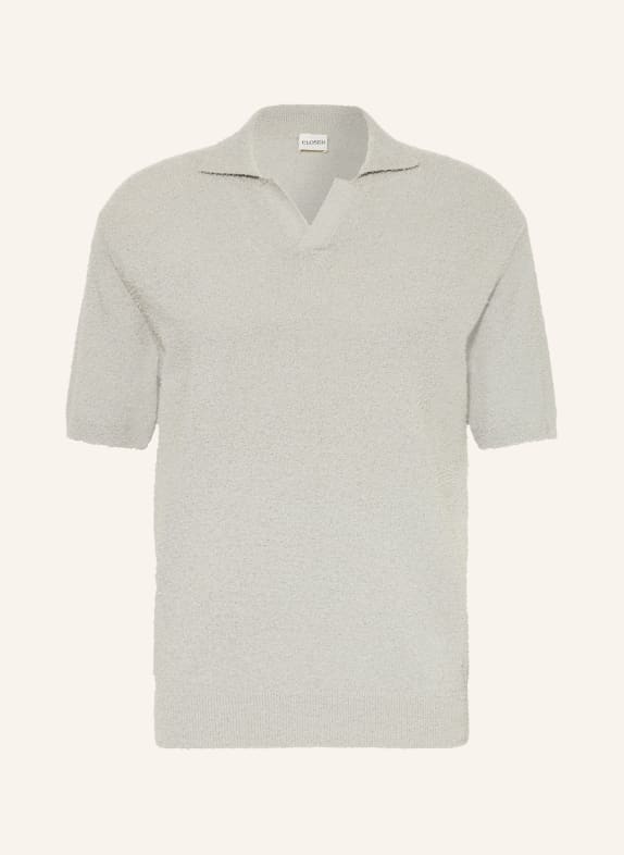 CLOSED Knitted polo shirt LIGHT GRAY