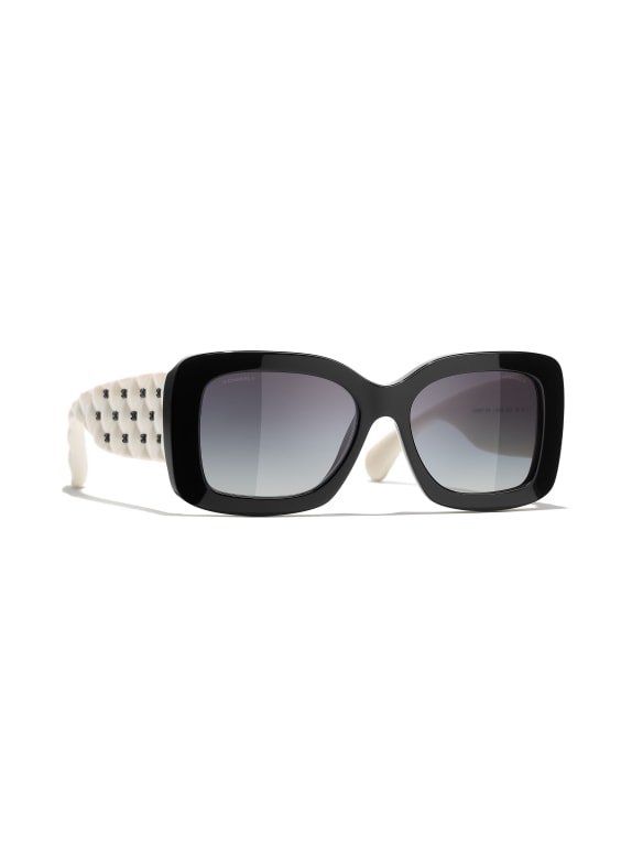 CHANEL Prostokątne okulary przeciwsłoneczne 1656S6 – CZARNY/ SZARY GRADIENT