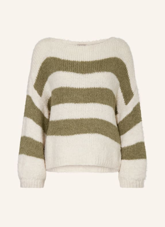 Herrlicher Sweater LEENA KHAKI/ WHITE