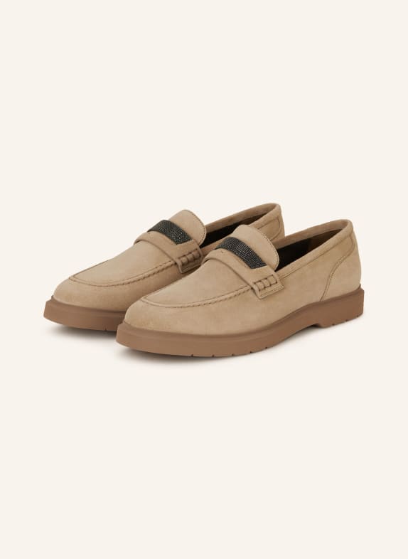BRUNELLO CUCINELLI Penny loafers BEŻOWY