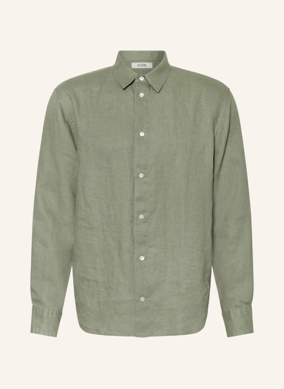 COS Linen shirt relaxed fit OLIVE
