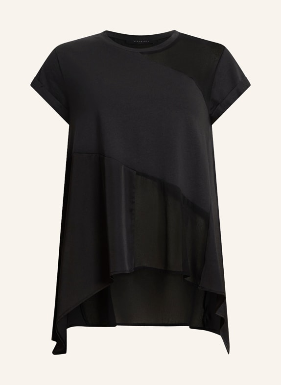 ALLSAINTS Shirt blouse ZALA in mixed materials BLACK