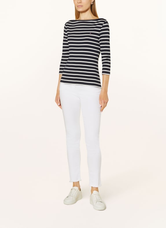 TOMMY HILFIGER Shirt met 3/4-mouwen DONKERBLAUW / ECRU