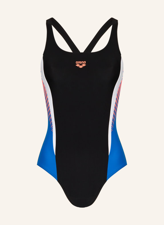 arena Swimsuit THREEFOLD with UV protection 50+ BLACK/ WHITE/ BLUE