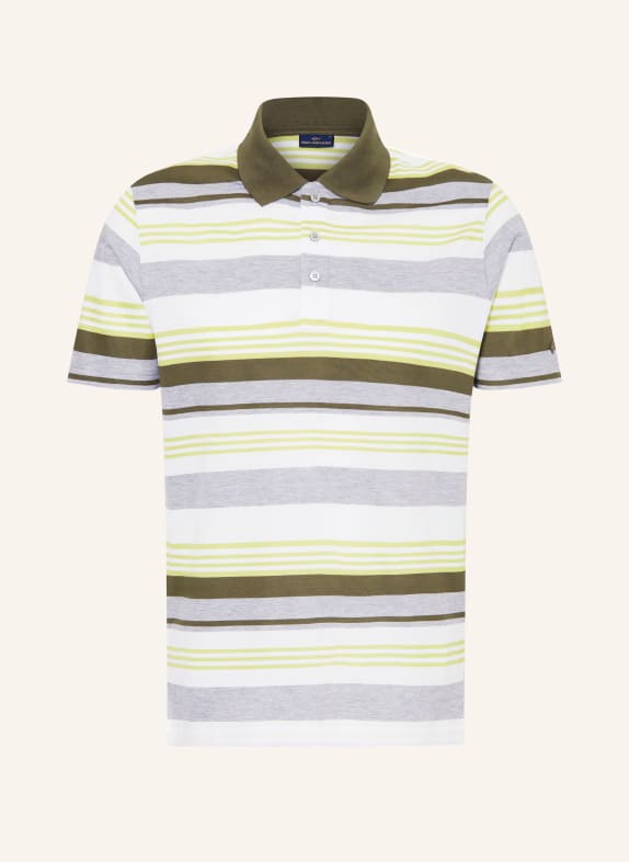 PAUL & SHARK Piqué polo shirt WHITE/ LIGHT GREEN/ GRAY