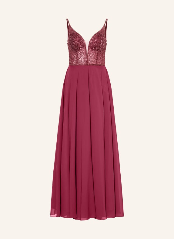 Hey Kyla Evening dress with sequins and decorative gems DARK RED