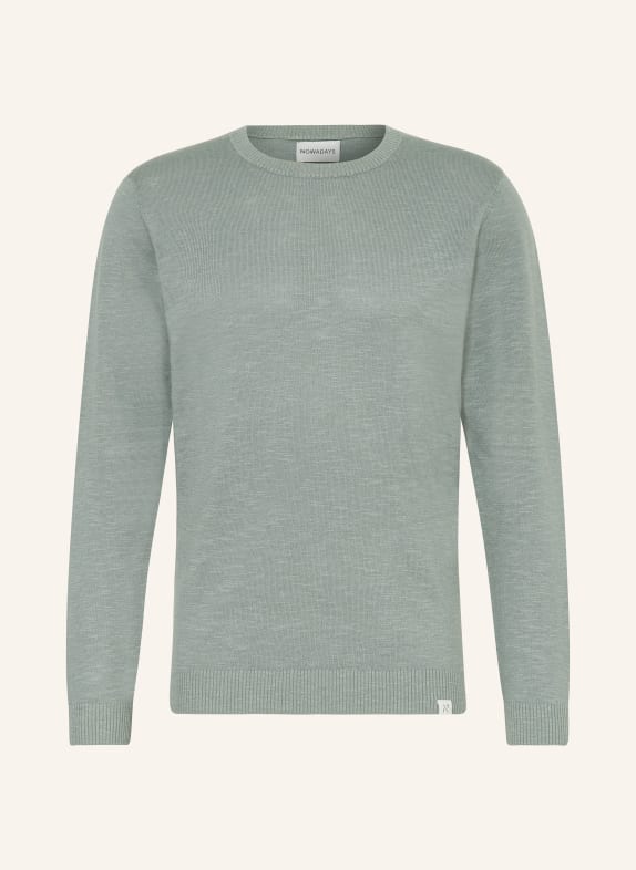 NOWADAYS Sweater with linen LIGHT GREEN