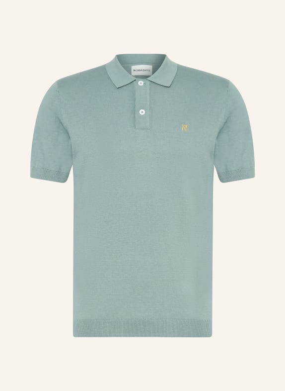 NOWADAYS Knitted polo shirt with silk LIGHT GREEN