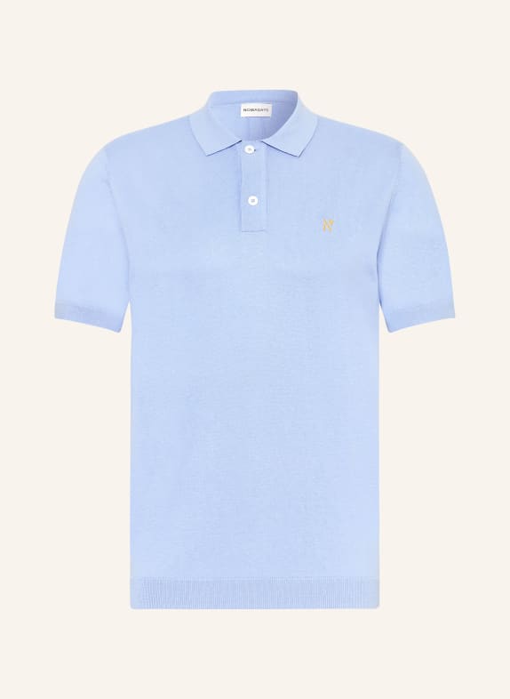 NOWADAYS Knitted polo shirt with silk LIGHT BLUE
