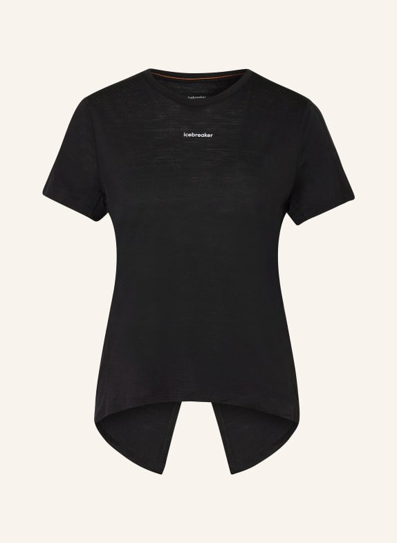 icebreaker T-shirt 125 COOL-LITE™ SPEED z dodatkiem wełny merino CZARNY