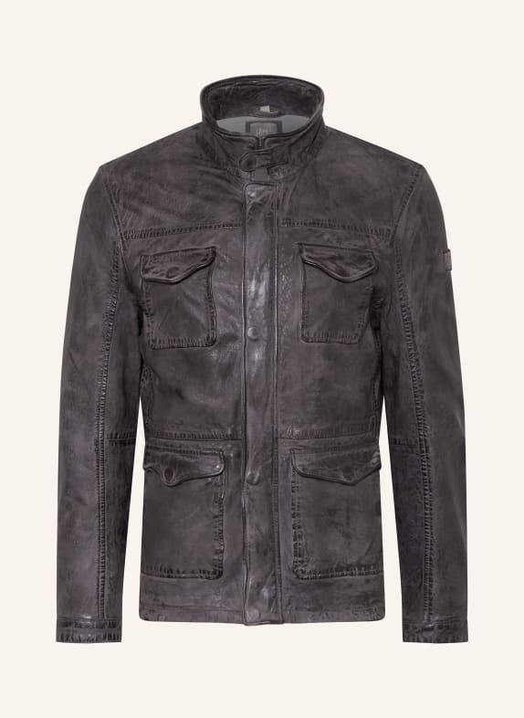 gipsy Leather jacket GMGALDON DARK BLUE