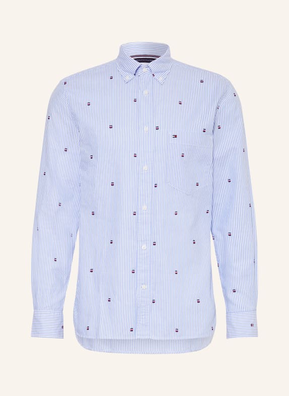 TOMMY HILFIGER Shirt regular fit WHITE/ LIGHT BLUE