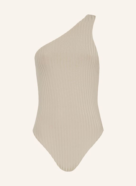 Calvin Klein One-shoulder swimsuit ARCHIVE RIB BEIGE