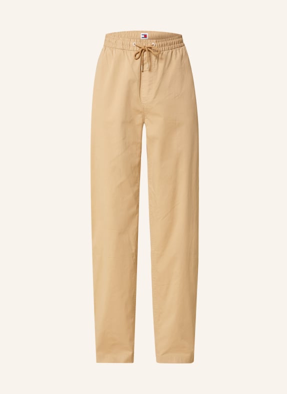 TOMMY JEANS Trousers AIDEN in jogger style tapered fit LIGHT BROWN