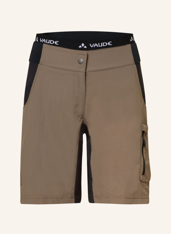 VAUDE Cycling shorts QIMSA with padded inner shorts BROWN/ BLACK