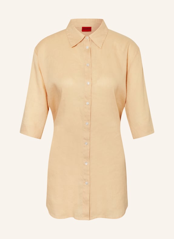 HUGO Shirt blouse ETILLIANA with linen BEIGE