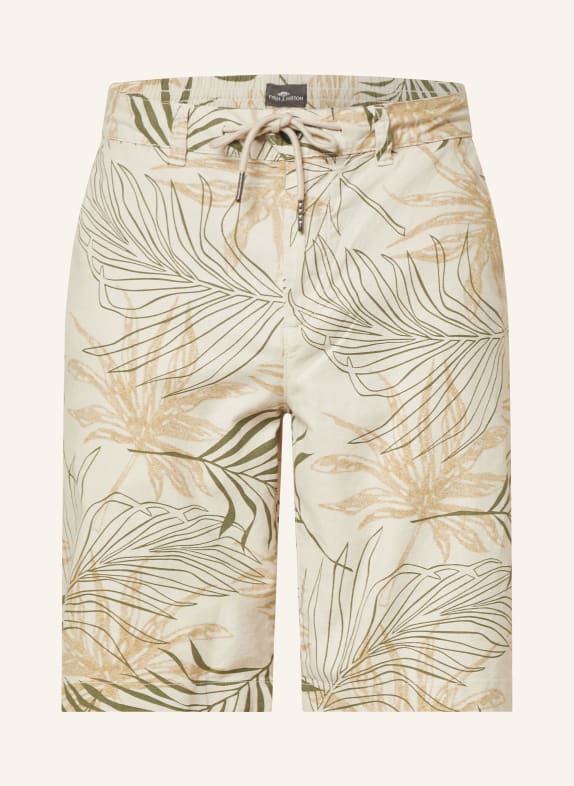 FYNCH-HATTON Shorts COLI with linen LIGHT BROWN/ OLIVE