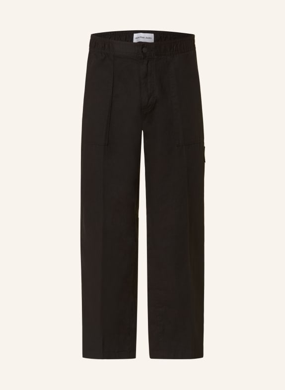 Calvin Klein Jeans Regular fit trousers with linen BLACK