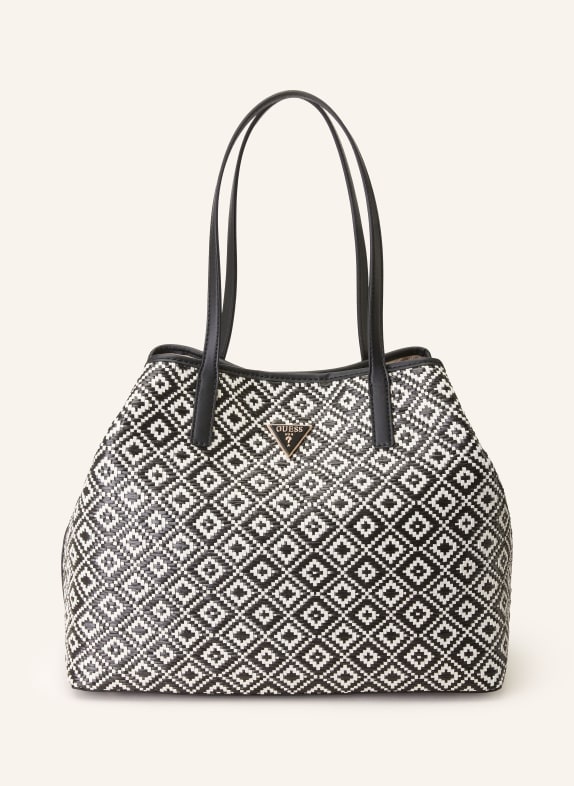 GUESS Shopper VIKKY LARGE with pouch BLACK/ WHITE