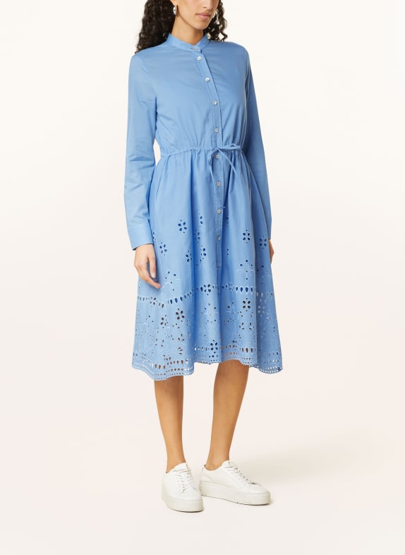 van Laack Košilové šaty KANOA s děrovanou krajkou MODRÁ