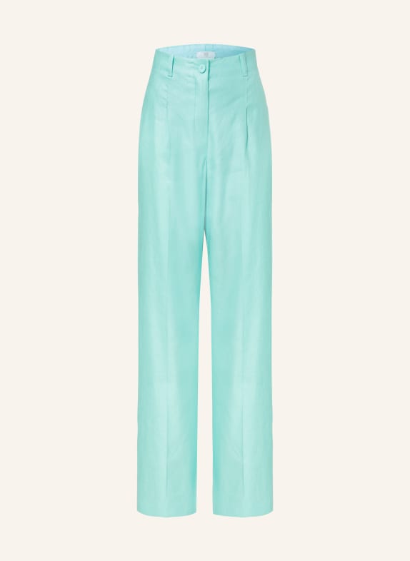 RIANI Wide leg trousers with linen TURQUOISE