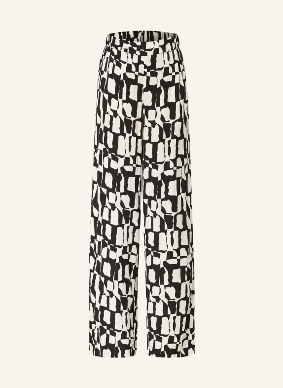 s.Oliver BLACK LABEL Wide leg trousers BLACK/ WHITE