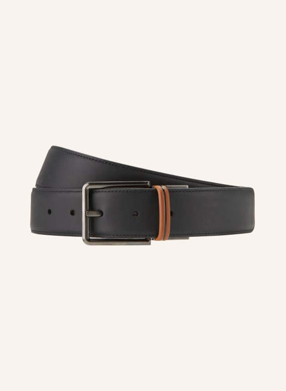 ZEGNA Leather belt BLACK/ BROWN