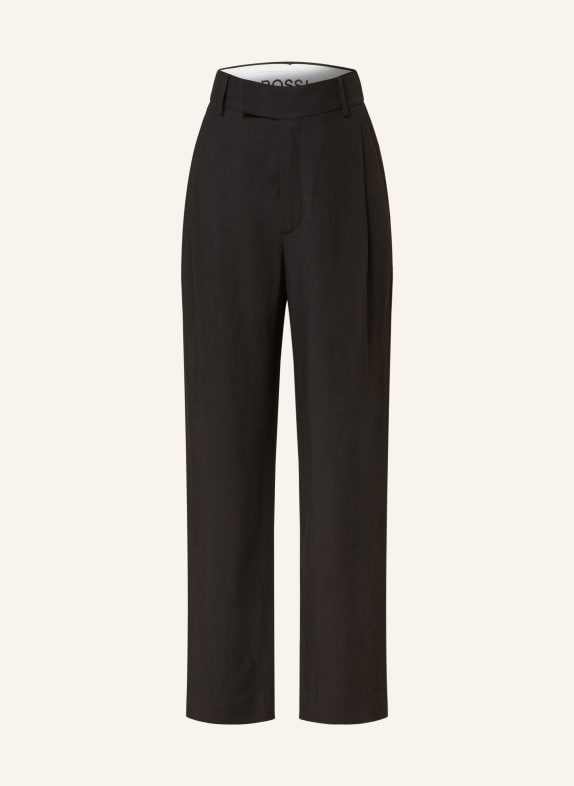 ROSSI Trousers LUAN with linen BLACK