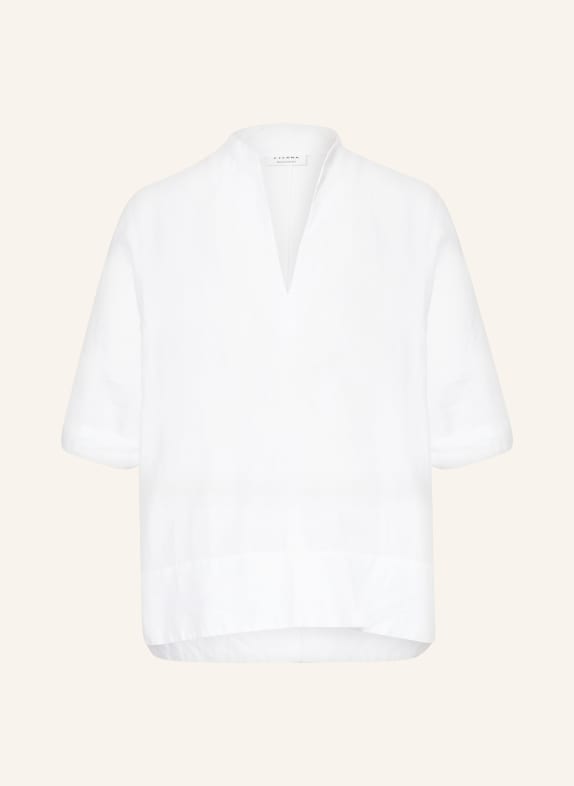 ETERNA Shirt blouse with linen WHITE