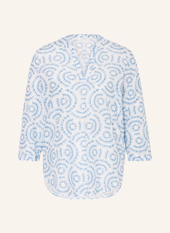 ETERNA Shirt blouse with 3/4 sleeves LIGHT BLUE/ WHITE