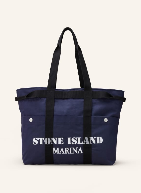 STONE ISLAND Beach bag MARINA DARK BLUE/ BLACK/ WHITE
