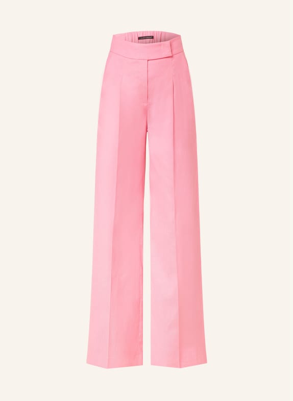 LUISA CERANO Wide leg trousers with linen PINK