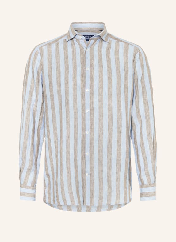 ETON Linen shirt extra slim fit LIGHT BLUE/ BROWN