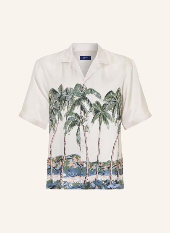 ETON Resort shirt regular fit made of silk LIGHT GRAY/ DARK GREEN/ BLUE