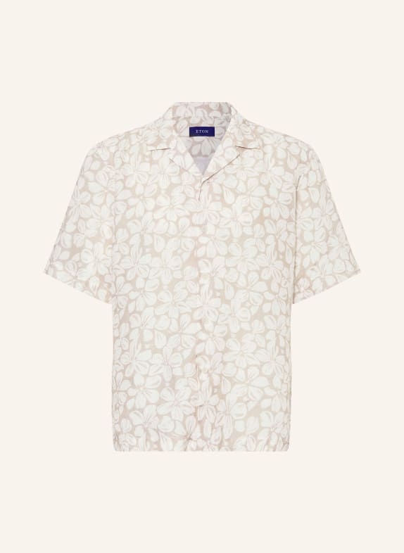 ETON Resort shirt regular fit made of linen WHITE/ BROWN