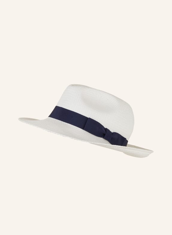 ETON Straw hat WHITE/ DARK BLUE