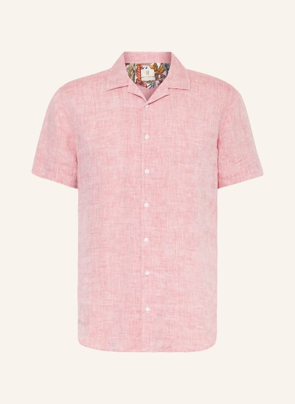 Q1 Manufaktur Resort shirt slim relaxed fit in linen RED