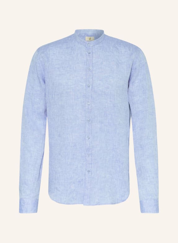 Q1 Manufaktur Linen shirt slim relaxed fit with stand-up collar LIGHT BLUE