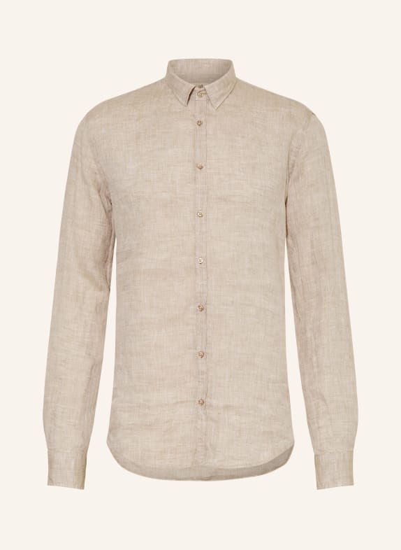 Q1 Manufaktur Linen shirt slim relaxed fit BEIGE