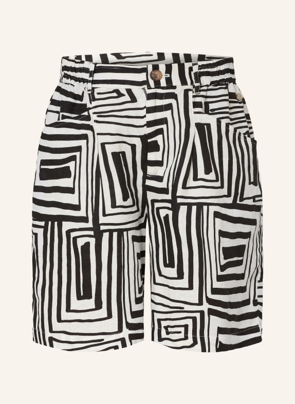 FYNCH-HATTON Linen shorts WHITE/ BLACK