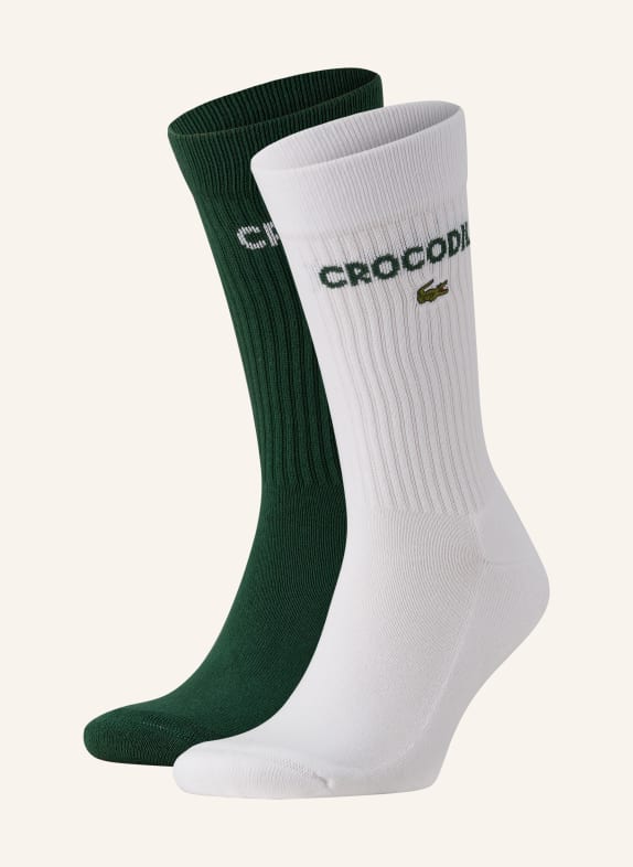 LACOSTE Ponožky, 2 páry v balení 737 white/Green