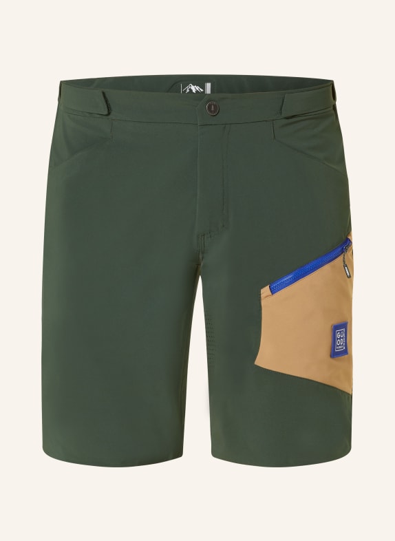maloja Cycling shorts FUORNM. without padded insert DARK GREEN/ CAMEL/ BLUE