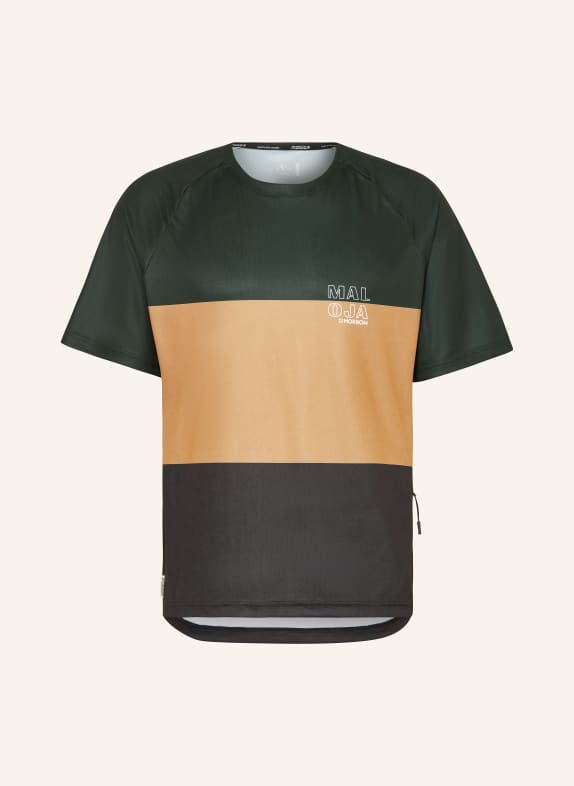 maloja Cycling shirt BARETTIM. DARK GREEN/ COGNAC/ BLACK