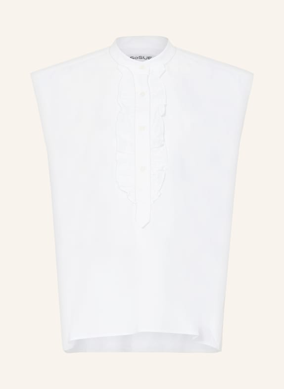 SoSUE Blouse top BARCELONA with ruffles WHITE