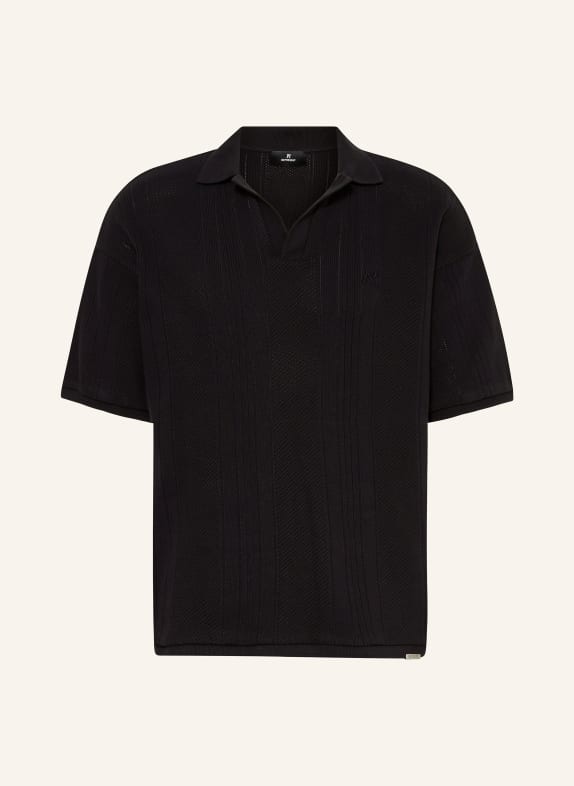 REPRESENT Knitted polo shirt BLACK