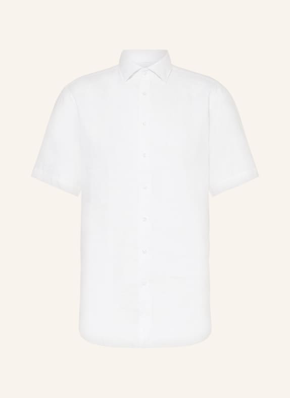 seidensticker Lněná košile s krátkým rukávem Regular Fit KRÉMOVÁ