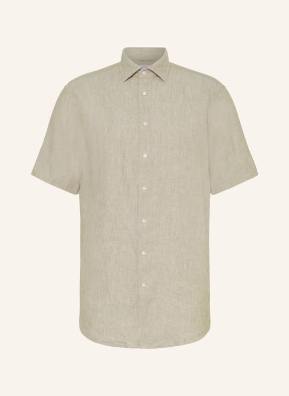 seidensticker Short sleeve shirt regular fit made of linen BEIGE