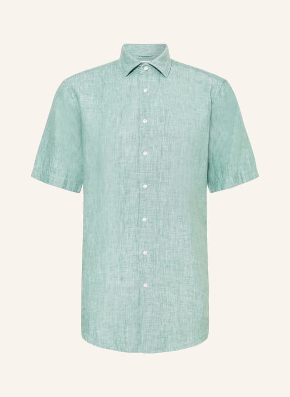 seidensticker Short sleeve shirt regular fit made of linen LIGHT GREEN