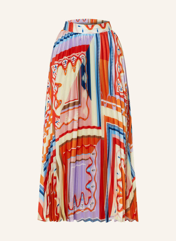 SUNCOO Spódnica plisowana FARAH CIEMNOPOMARAŃCZOWY/ JASNOFIOLETOWY/ CZERWONY