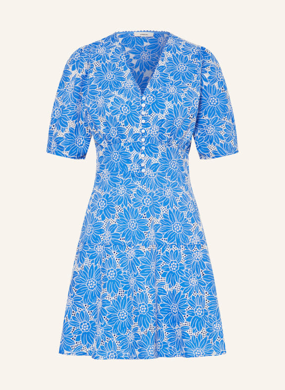 SUNCOO Dress CINDY in broderie anglaise BLUE/ WHITE